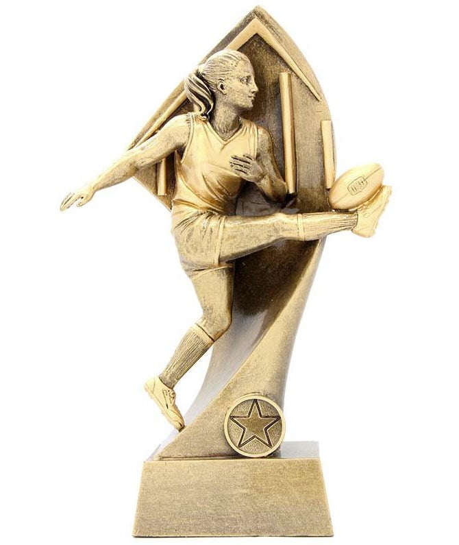 Aussie Rules Female Trophy - Gold 3D Print Creativity Pty Ltd