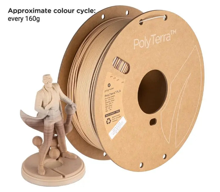 Polymaker PolyTerra Matte Gradient / CAPPUCCINO PLA 1kg 1.75mm Filament 3D Print Creativity Pty Ltd