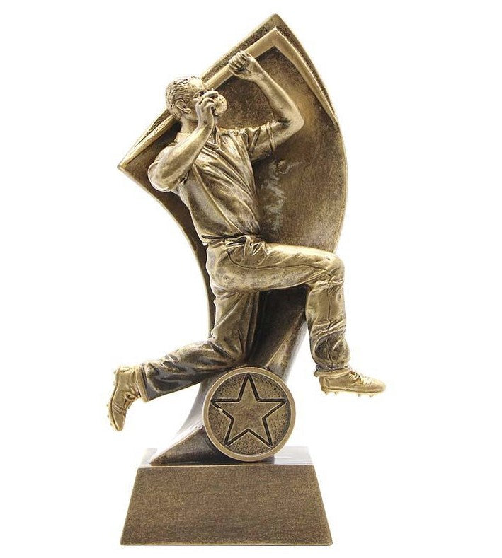 Cricket Male Bowler Trophy - Gold 3D Print Creativity Pty Ltd