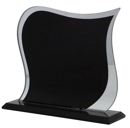 Glass Black Wave Plaque Trophy - Small 3D Print Creativity Pty Ltd