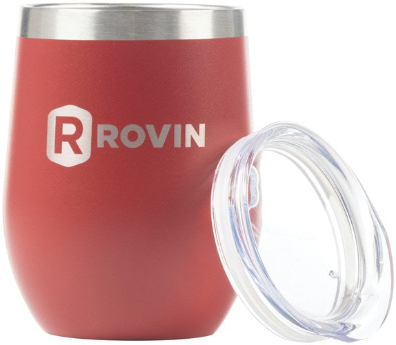 Maroon Stainless Steel Cup with Lid - Rovin 350ml Capacity 3D Print Creativity Pty Ltd