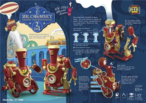 Mr. Chimney 2 in 1 Ultrasonic Water Mist Science Kit 3D Print Creativity Pty Ltd