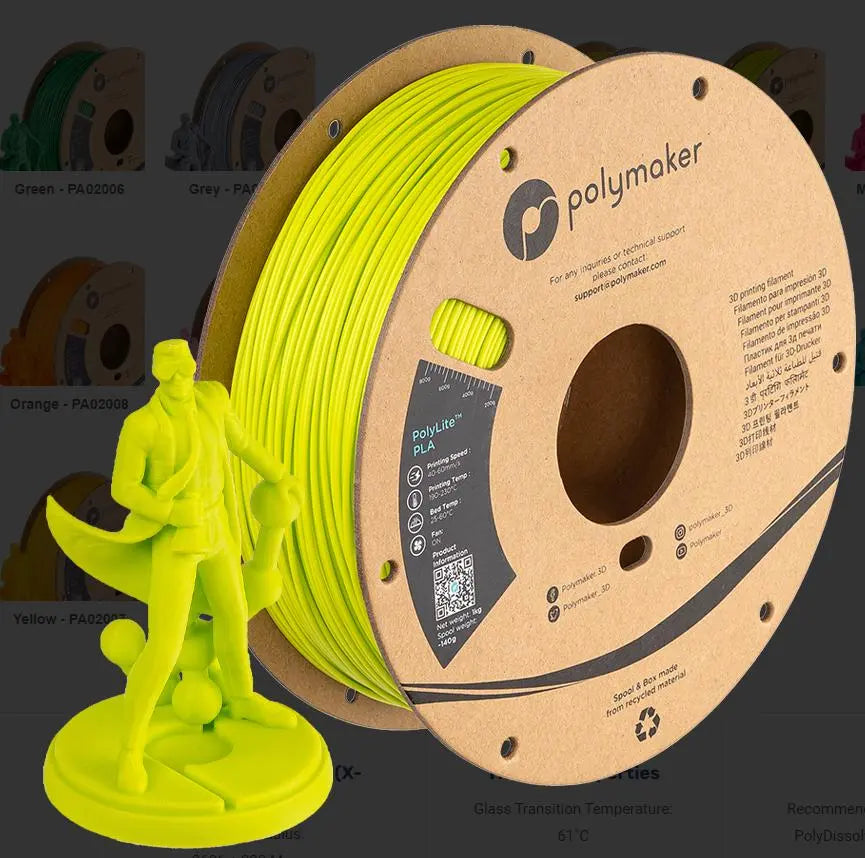 Polylite PLA Lime Green 1.75mm 1Kg 3D Print Creativity Pty Ltd