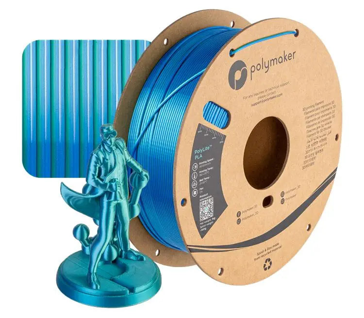 Polymaker PolyLite Dual Silk PLA  CARIBBEAN 1kg 1.75mm Filament 3D Print Creativity Pty Ltd