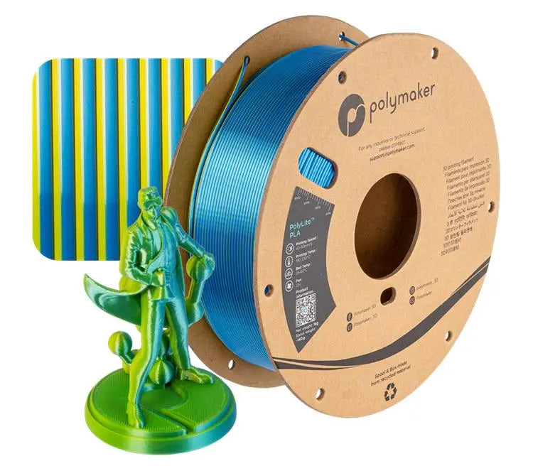 Polymaker PolyLite Dual Silk PLA CHAMELEON 1kg 1.75mm Filament 3D Print Creativity Pty Ltd