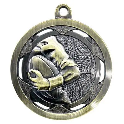 Rugby Sculptured Gold Medal 3D Print Creativity Pty Ltd