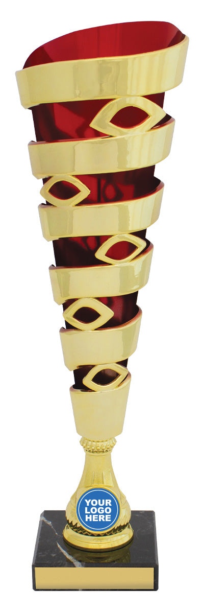 Gold / Red Mega Spiral Cup 330mm 3D Print Creativity Pty Ltd