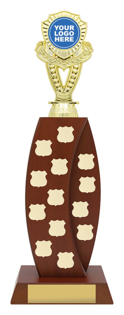 Curved Timber Trophy with Logo Placement - 455mm 3D Print Creativity Pty Ltd