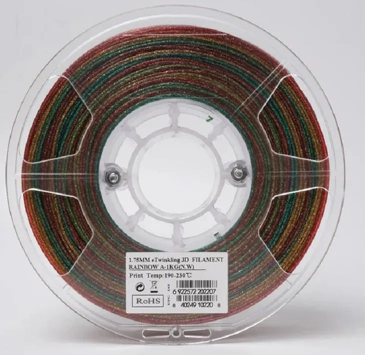 eSUN PLA 3D Filament 1.75mm Twinkling Rainbow - 1kg 3D Print Creativity