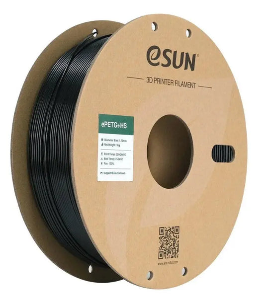 eSun PETG+HS High Speed SOLID BLACK 3D Print Filament 1.75mm 1kg 3D Print Creativity Pty Ltd