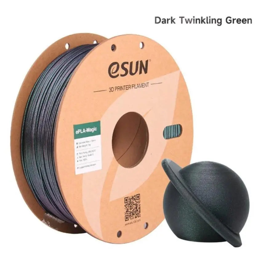 eSun PLA Magic Twinkling GREEN 3D Print Filament 1.75mm 1kg 3D Print Creativity Pty Ltd