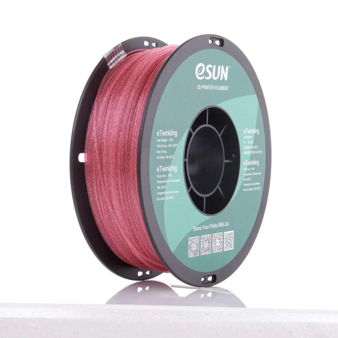 esun PLA 3D Filament 1.75mm Twinkling Pink - 1kg 3D Print Creativity