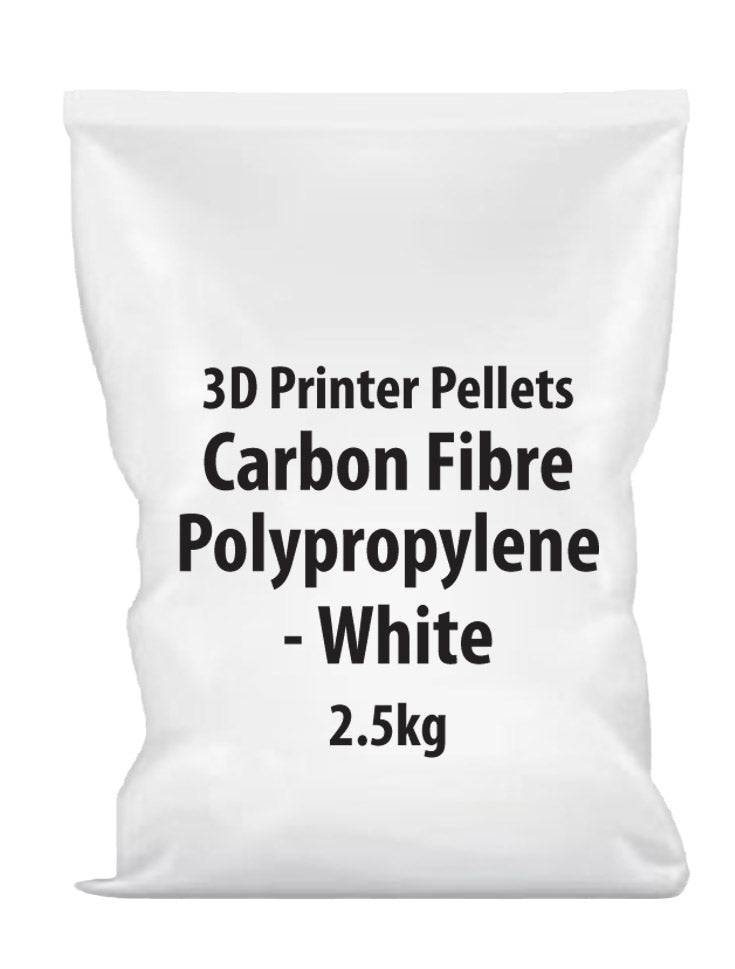 Pellets for 3D Printing - Carbon Fibre Polypropylene White - 2.5kg 3D Print Creativity